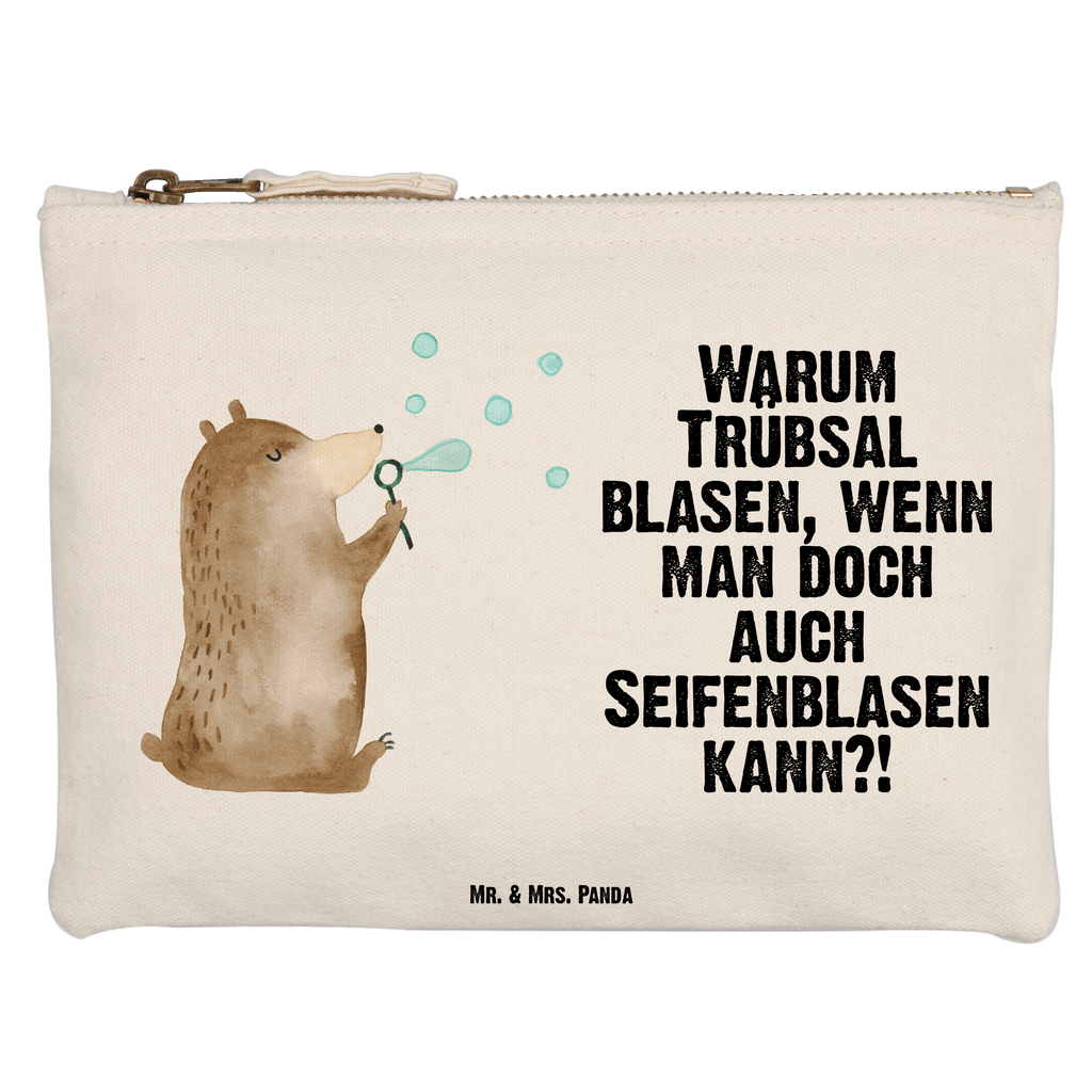 Schminktasche Bär Seifenblasen Schminktasche, Kosmetiktasche, Kosmetikbeutel, Stiftemäppchen, Etui, Federmappe, Makeup, XXL, Schminketui, Kosmetiketui, Schlamperetui, Bär, Teddy, Teddybär, Seifenblasen Bär Lustig Sein Glücklich Traurig Happy