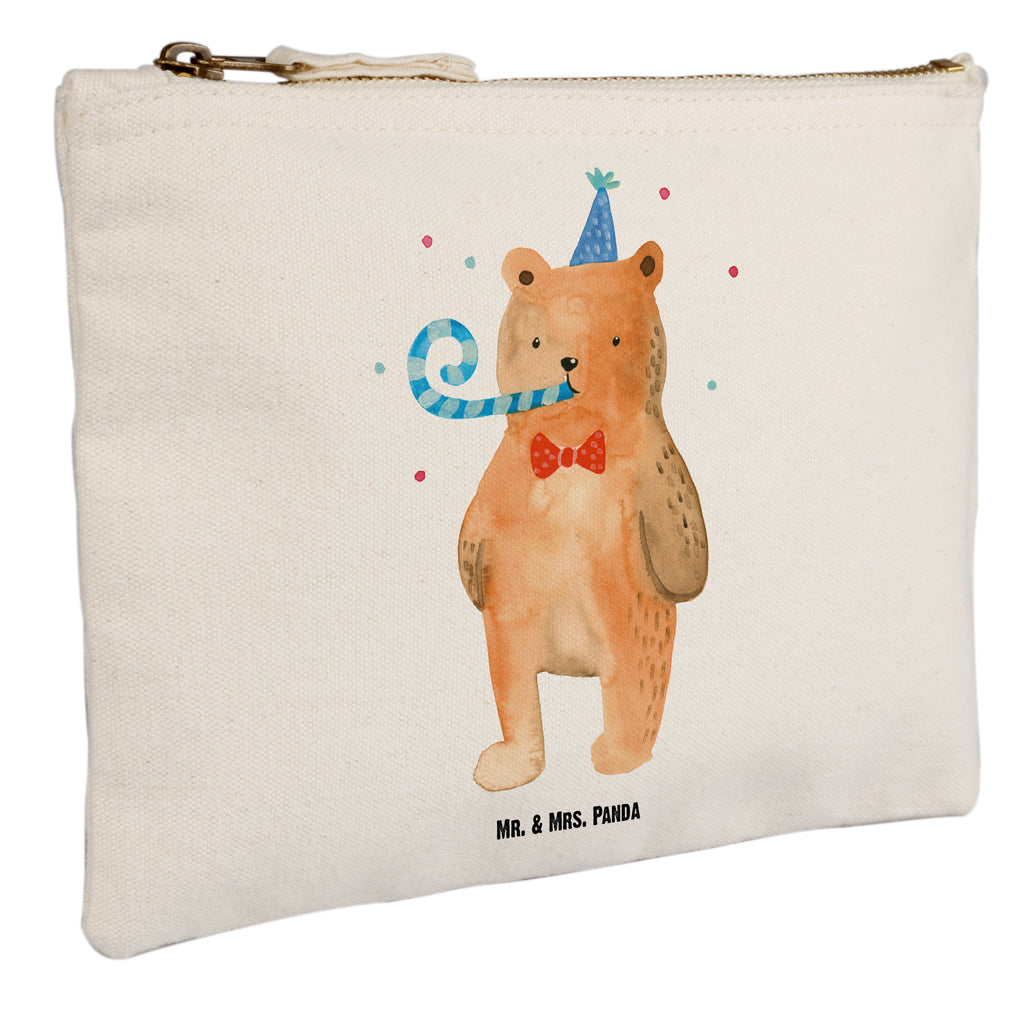 Schminktasche Birthday Bär Schminktasche, Kosmetiktasche, Kosmetikbeutel, Stiftemäppchen, Etui, Federmappe, Makeup, XXL, Schminketui, Kosmetiketui, Schlamperetui, Bär, Teddy, Teddybär, Happy Birthday, Alles Gute, Glückwunsch, Geburtstag