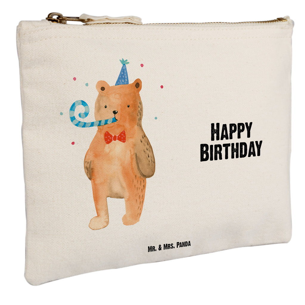 Schminktasche Birthday Bär Schminktasche, Kosmetiktasche, Kosmetikbeutel, Stiftemäppchen, Etui, Federmappe, Makeup, XXL, Schminketui, Kosmetiketui, Schlamperetui, Bär, Teddy, Teddybär, Happy Birthday, Alles Gute, Glückwunsch, Geburtstag