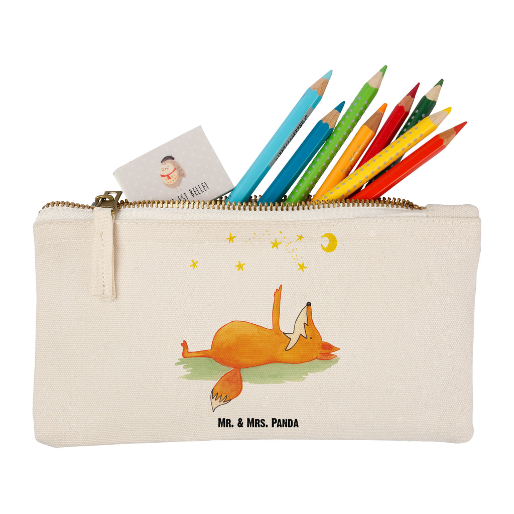 Schminktasche Fuchs Sterne Schminktasche, Kosmetiktasche, Kosmetikbeutel, Stiftemäppchen, Etui, Federmappe, Makeup, XXL, Schminketui, Kosmetiketui, Schlamperetui, Fuchs, Füchse, tröstende Worte, Spruch positiv, Spruch schön, Romantik, Always Look on the Bright Side of Life