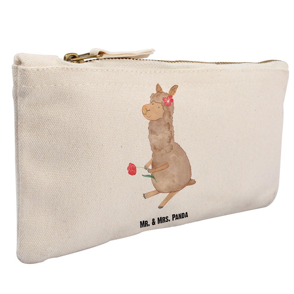 Schminktasche Alpaka Blume Schminktasche, Kosmetiktasche, Kosmetikbeutel, Stiftemäppchen, Etui, Federmappe, Makeup, XXL, Schminketui, Kosmetiketui, Schlamperetui, Alpaka, Lama, Blume, Lamas, Alpaka Zitat, Alpaka Spruch, Alpaka Dekor, Alpaka Geschenk, Alpaka Dekoration, Alpaka Witz, Motiv Alpaka