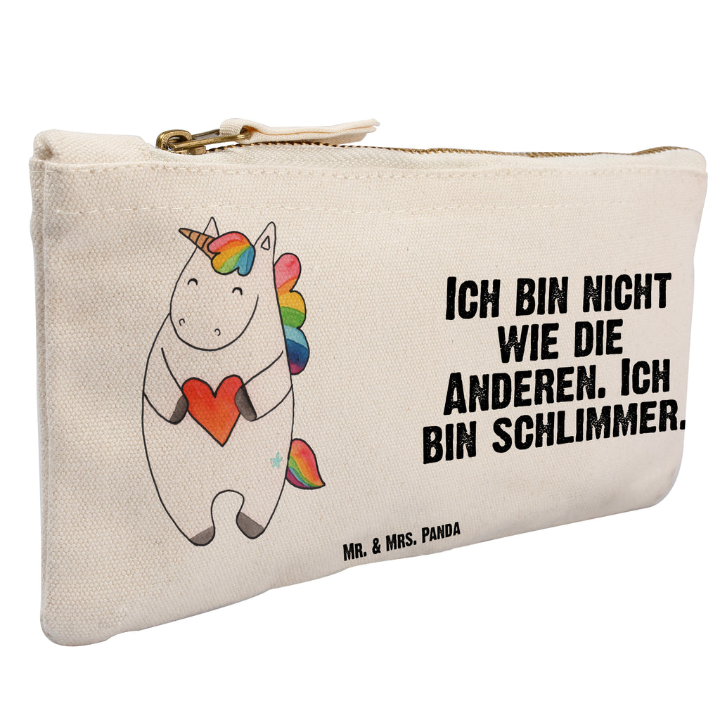 Schminktasche Einhorn Herz Schminktasche, Kosmetiktasche, Kosmetikbeutel, Stiftemäppchen, Etui, Federmappe, Makeup, XXL, Schminketui, Kosmetiketui, Schlamperetui, Einhorn, Einhörner, Einhorn Deko, Pegasus, Unicorn, Herz, schlimm, böse, witzig, lustig, Freundin, anders, bunt