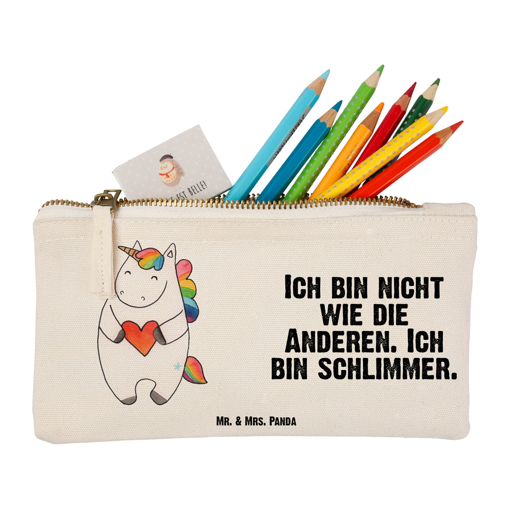 Schminktasche Einhorn Herz Schminktasche, Kosmetiktasche, Kosmetikbeutel, Stiftemäppchen, Etui, Federmappe, Makeup, XXL, Schminketui, Kosmetiketui, Schlamperetui, Einhorn, Einhörner, Einhorn Deko, Pegasus, Unicorn, Herz, schlimm, böse, witzig, lustig, Freundin, anders, bunt