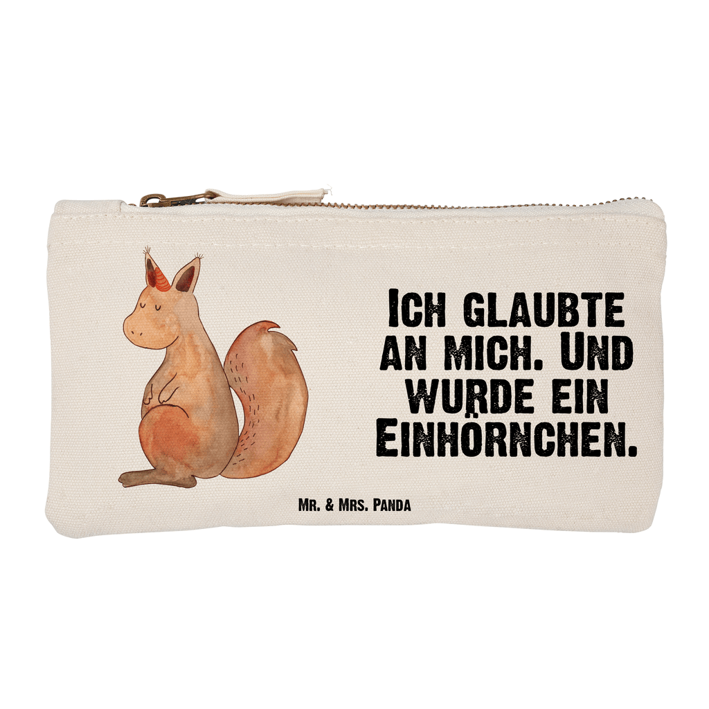 Schminktasche Einhörnchen Glaube Schminktasche, Kosmetiktasche, Kosmetikbeutel, Stiftemäppchen, Etui, Federmappe, Makeup, XXL, Schminketui, Kosmetiketui, Schlamperetui, Einhorn, Einhörner, Einhorn Deko, Pegasus, Unicorn, Einhörnchen, Eichhörnchen, Eichhorn