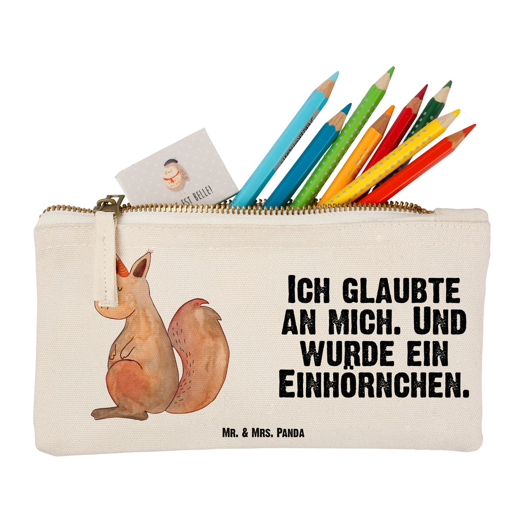 Schminktasche Einhörnchen Glaube Schminktasche, Kosmetiktasche, Kosmetikbeutel, Stiftemäppchen, Etui, Federmappe, Makeup, XXL, Schminketui, Kosmetiketui, Schlamperetui, Einhorn, Einhörner, Einhorn Deko, Pegasus, Unicorn, Einhörnchen, Eichhörnchen, Eichhorn