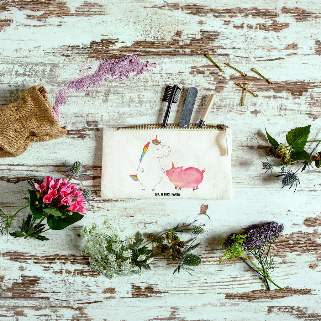 Schminktasche Einhorn + Schweinhorn Schminktasche, Kosmetiktasche, Kosmetikbeutel, Stiftemäppchen, Etui, Federmappe, Makeup, XXL, Schminketui, Kosmetiketui, Schlamperetui, Einhorn, Einhörner, Einhorn Deko, Pegasus, Unicorn, Freundschaft, Schweinhorn, Schwein, Freundin, Schweinchen