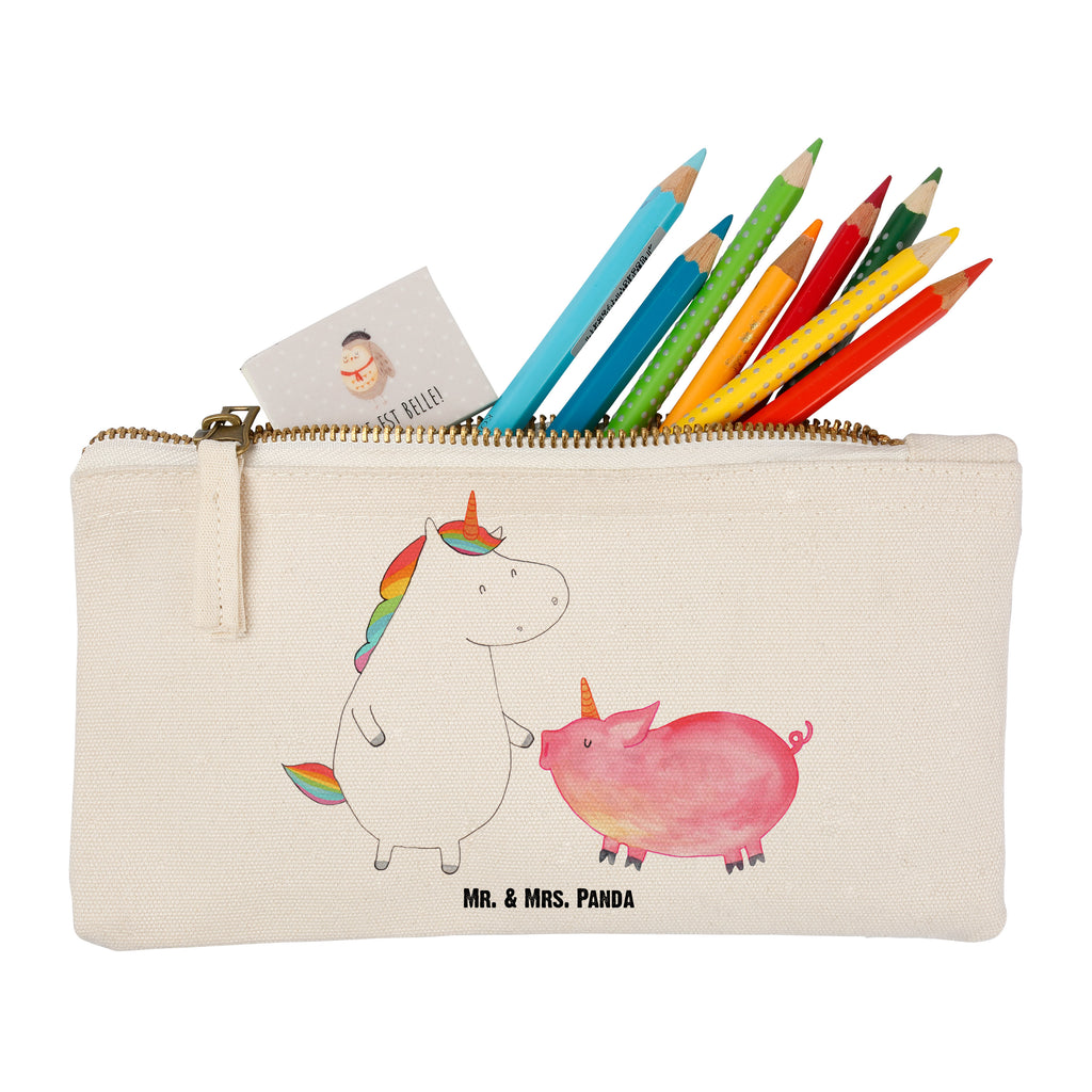 Schminktasche Einhorn + Schweinhorn Schminktasche, Kosmetiktasche, Kosmetikbeutel, Stiftemäppchen, Etui, Federmappe, Makeup, XXL, Schminketui, Kosmetiketui, Schlamperetui, Einhorn, Einhörner, Einhorn Deko, Pegasus, Unicorn, Freundschaft, Schweinhorn, Schwein, Freundin, Schweinchen
