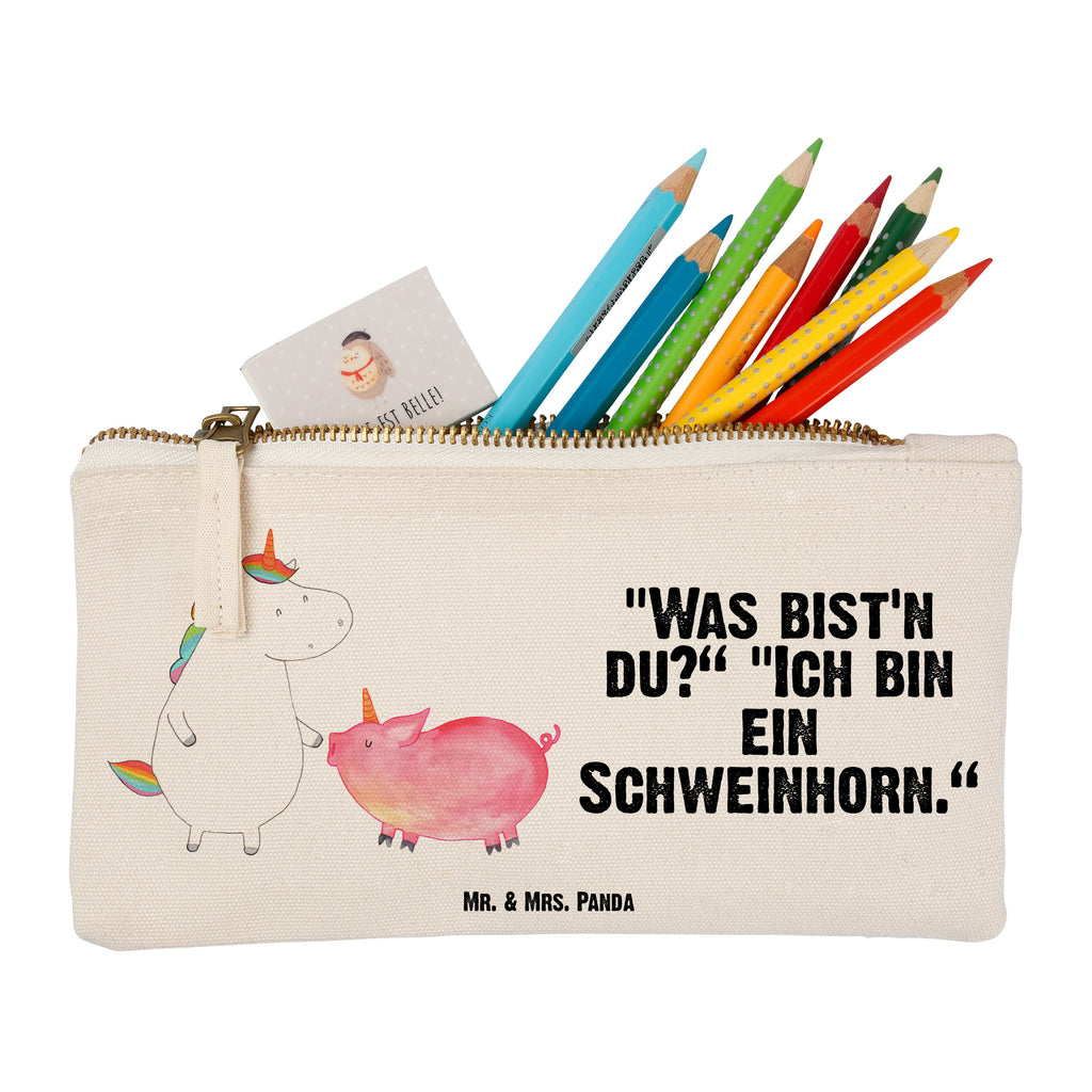 Schminktasche Einhorn + Schweinhorn Schminktasche, Kosmetiktasche, Kosmetikbeutel, Stiftemäppchen, Etui, Federmappe, Makeup, XXL, Schminketui, Kosmetiketui, Schlamperetui, Einhorn, Einhörner, Einhorn Deko, Pegasus, Unicorn, Freundschaft, Schweinhorn, Schwein, Freundin, Schweinchen