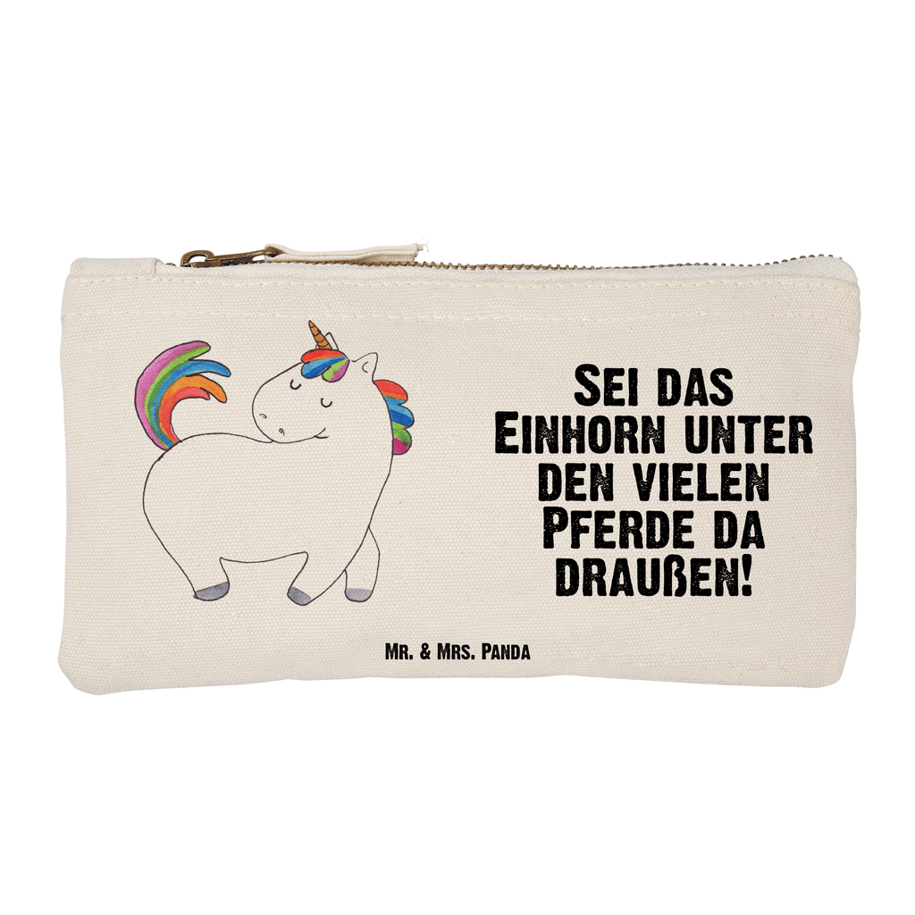Schminktasche Einhorn stolzierend Schminktasche, Kosmetiktasche, Kosmetikbeutel, Stiftemäppchen, Etui, Federmappe, Makeup, XXL, Schminketui, Kosmetiketui, Schlamperetui, Einhorn, Einhörner, Einhorn Deko, Pegasus, Unicorn, stolz, anders, bunt, Pferd, Reiter, Reiten, Freundin, Geschenk