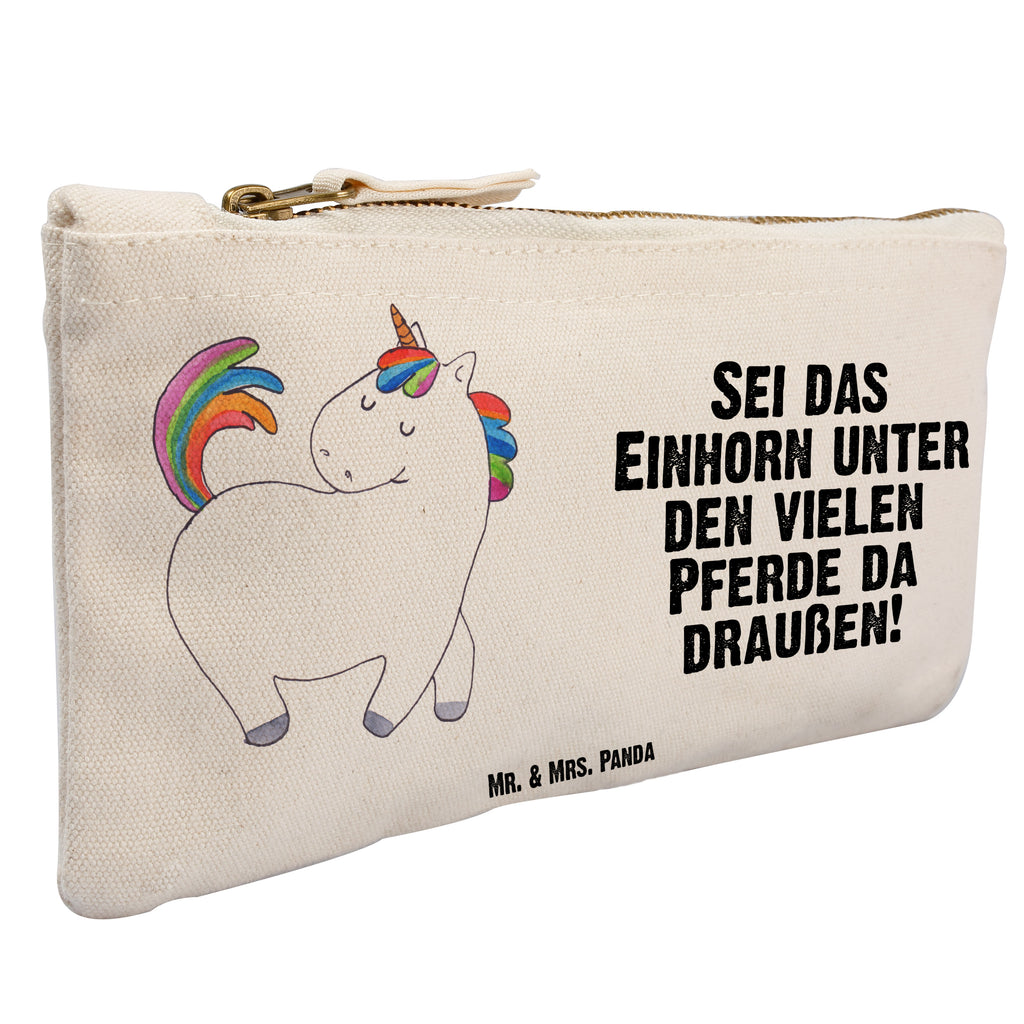 Schminktasche Einhorn stolzierend Schminktasche, Kosmetiktasche, Kosmetikbeutel, Stiftemäppchen, Etui, Federmappe, Makeup, XXL, Schminketui, Kosmetiketui, Schlamperetui, Einhorn, Einhörner, Einhorn Deko, Pegasus, Unicorn, stolz, anders, bunt, Pferd, Reiter, Reiten, Freundin, Geschenk