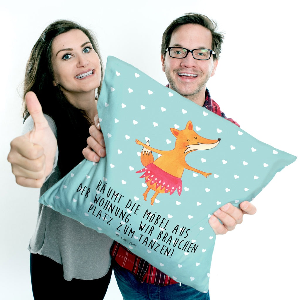 40x40 Kissen Fuchs Ballerina Kissenhülle, Kopfkissen, Sofakissen, Dekokissen, Motivkissen, Fuchs, Fuchs Spruch, Füchse, Füchsin, Ballerina, Ballett, Tänzerin, Tanzen, Party, Einladung, Geburtstag