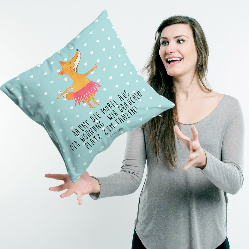 40x40 Kissen Fuchs Ballerina Kissenhülle, Kopfkissen, Sofakissen, Dekokissen, Motivkissen, Fuchs, Fuchs Spruch, Füchse, Füchsin, Ballerina, Ballett, Tänzerin, Tanzen, Party, Einladung, Geburtstag