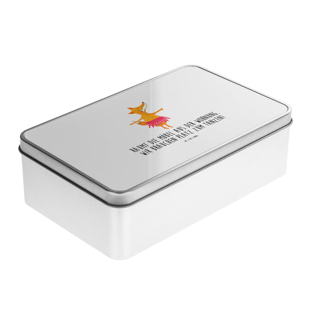 Metalldose rechteckig Fuchs Ballerina Blechdose, Metalldose, Blechbox, Container, Keksdose, Vorratsdose, Vorratsbox, Döschen, Versperbox, Vesperdose, Aufbewahrungsdose, Aufbewahrungsbox, Aluminiumdose, Dose, Fuchs, Fuchs Spruch, Füchse, Füchsin, Ballerina, Ballett, Tänzerin, Tanzen, Party, Einladung, Geburtstag