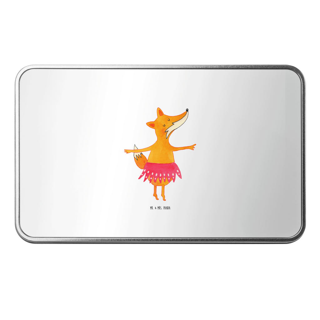 Metalldose rechteckig Fuchs Ballerina Blechdose, Metalldose, Blechbox, Container, Keksdose, Vorratsdose, Vorratsbox, Döschen, Versperbox, Vesperdose, Aufbewahrungsdose, Aufbewahrungsbox, Aluminiumdose, Dose, Fuchs, Fuchs Spruch, Füchse, Füchsin, Ballerina, Ballett, Tänzerin, Tanzen, Party, Einladung, Geburtstag