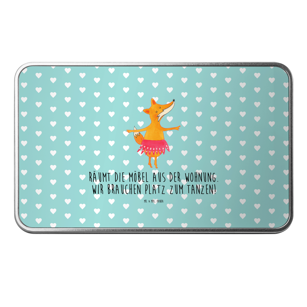 Metalldose rechteckig Fuchs Ballerina Blechdose, Metalldose, Blechbox, Container, Keksdose, Vorratsdose, Vorratsbox, Döschen, Versperbox, Vesperdose, Aufbewahrungsdose, Aufbewahrungsbox, Aluminiumdose, Dose, Fuchs, Fuchs Spruch, Füchse, Füchsin, Ballerina, Ballett, Tänzerin, Tanzen, Party, Einladung, Geburtstag