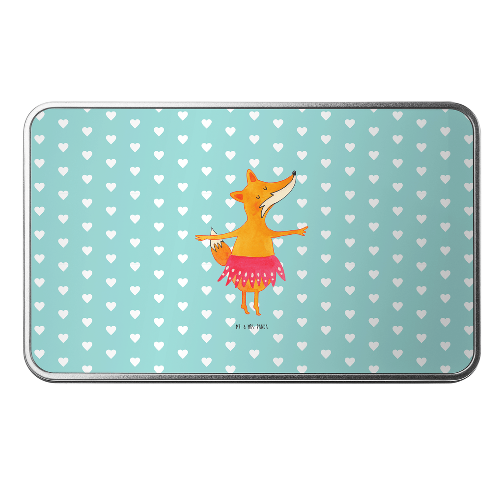 Metalldose rechteckig Fuchs Ballerina Blechdose, Metalldose, Blechbox, Container, Keksdose, Vorratsdose, Vorratsbox, Döschen, Versperbox, Vesperdose, Aufbewahrungsdose, Aufbewahrungsbox, Aluminiumdose, Dose, Fuchs, Fuchs Spruch, Füchse, Füchsin, Ballerina, Ballett, Tänzerin, Tanzen, Party, Einladung, Geburtstag