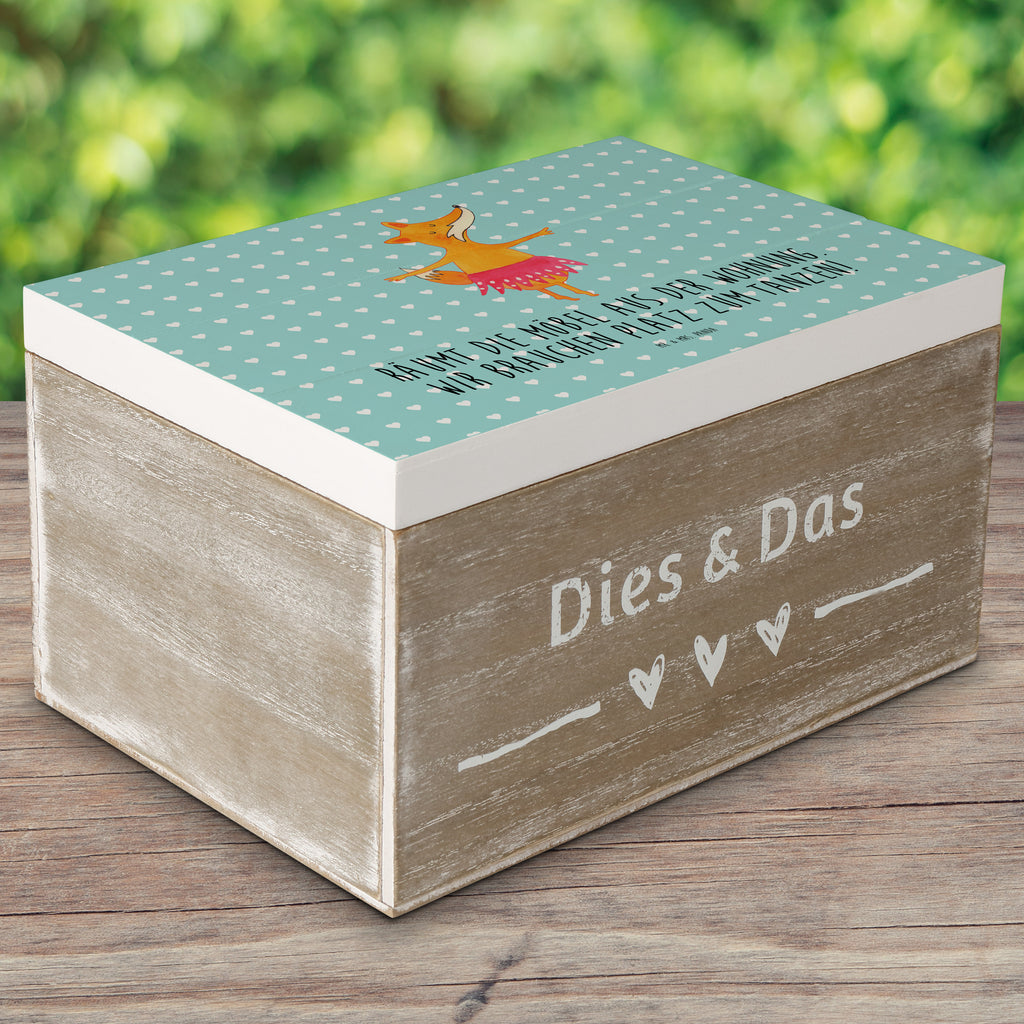 Holzkiste Fuchs Ballerina Holzkiste, Kiste, Schatzkiste, Truhe, Schatulle, XXL, Erinnerungsbox, Erinnerungskiste, Dekokiste, Aufbewahrungsbox, Fuchs, Fuchs Spruch, Füchse, Füchsin, Ballerina, Ballett, Tänzerin, Tanzen, Party, Einladung, Geburtstag