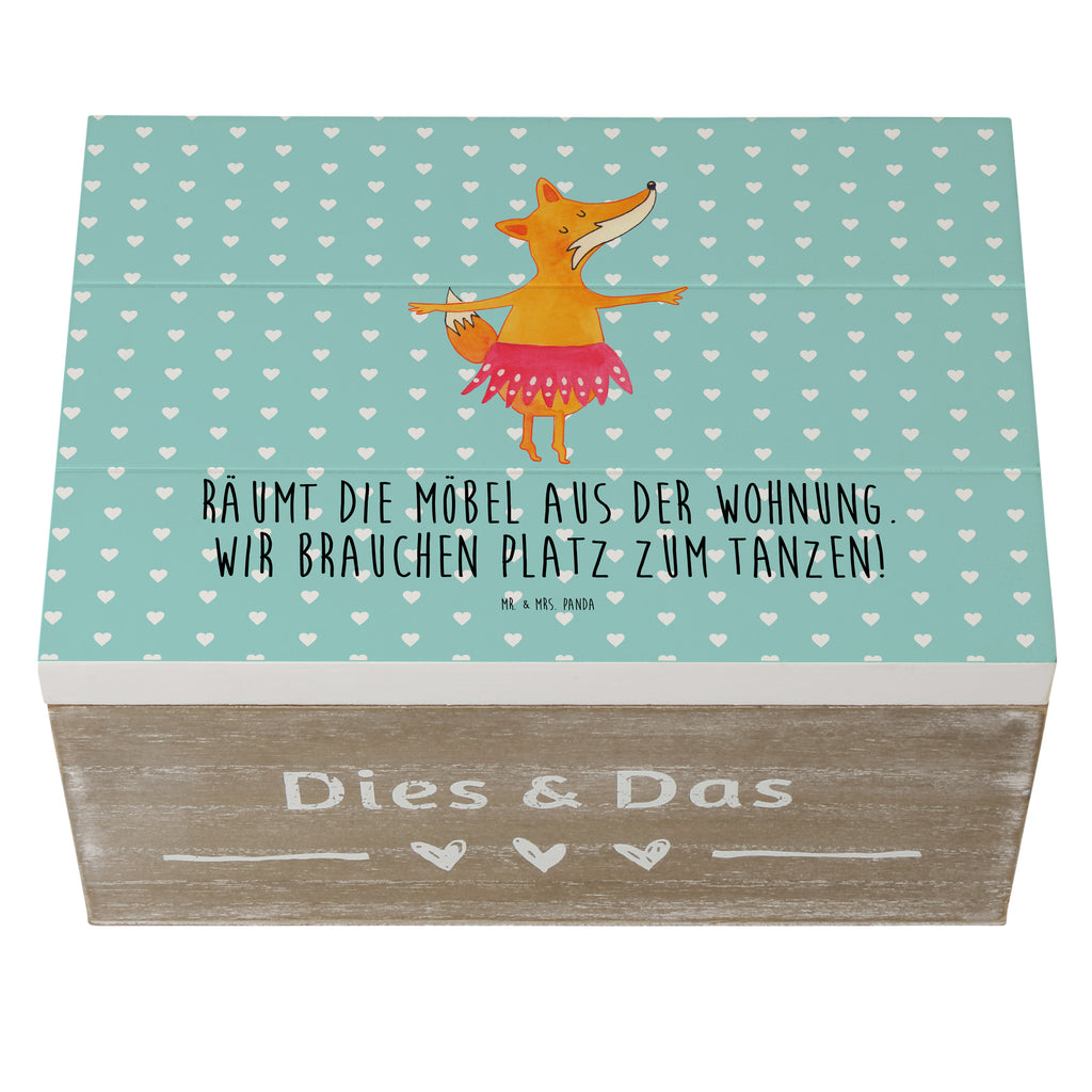 Holzkiste Fuchs Ballerina Holzkiste, Kiste, Schatzkiste, Truhe, Schatulle, XXL, Erinnerungsbox, Erinnerungskiste, Dekokiste, Aufbewahrungsbox, Fuchs, Fuchs Spruch, Füchse, Füchsin, Ballerina, Ballett, Tänzerin, Tanzen, Party, Einladung, Geburtstag