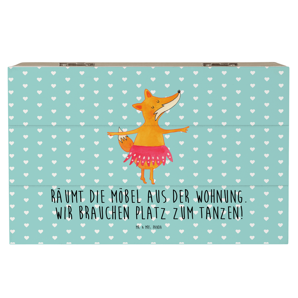 Holzkiste Fuchs Ballerina Holzkiste, Kiste, Schatzkiste, Truhe, Schatulle, XXL, Erinnerungsbox, Erinnerungskiste, Dekokiste, Aufbewahrungsbox, Fuchs, Fuchs Spruch, Füchse, Füchsin, Ballerina, Ballett, Tänzerin, Tanzen, Party, Einladung, Geburtstag