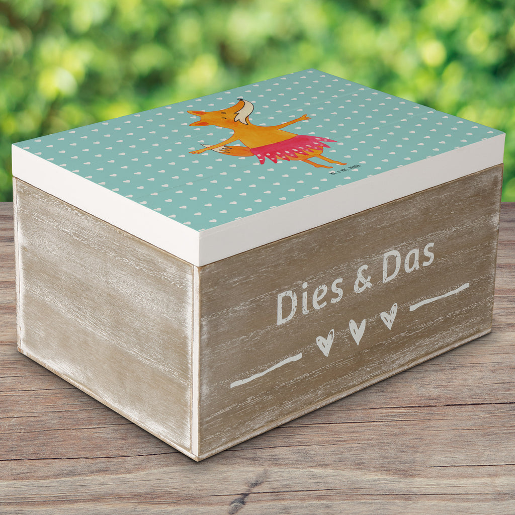 Holzkiste Fuchs Ballerina Holzkiste, Kiste, Schatzkiste, Truhe, Schatulle, XXL, Erinnerungsbox, Erinnerungskiste, Dekokiste, Aufbewahrungsbox, Fuchs, Fuchs Spruch, Füchse, Füchsin, Ballerina, Ballett, Tänzerin, Tanzen, Party, Einladung, Geburtstag