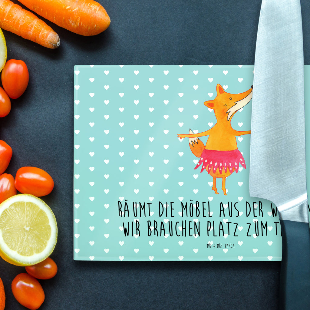 XL Glas Schneidbrett Fuchs Ballerina Glasschneidebrett, Schneidebrett, Frühstücksbrett, Küche, Fuchs, Fuchs Spruch, Füchse, Füchsin, Ballerina, Ballett, Tänzerin, Tanzen, Party, Einladung, Geburtstag