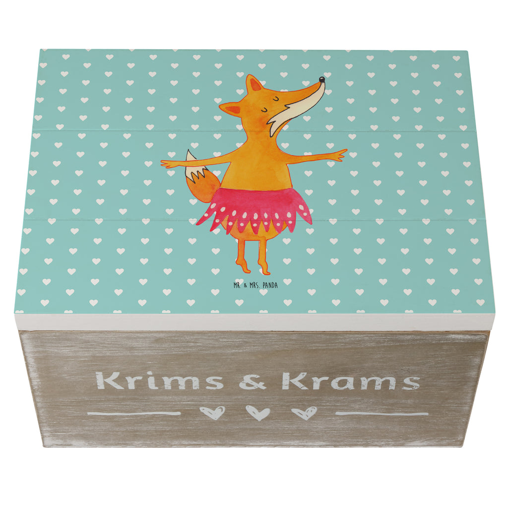 Holzkiste Fuchs Ballerina Holzkiste, Kiste, Schatzkiste, Truhe, Schatulle, XXL, Erinnerungsbox, Erinnerungskiste, Dekokiste, Aufbewahrungsbox, Fuchs, Fuchs Spruch, Füchse, Füchsin, Ballerina, Ballett, Tänzerin, Tanzen, Party, Einladung, Geburtstag
