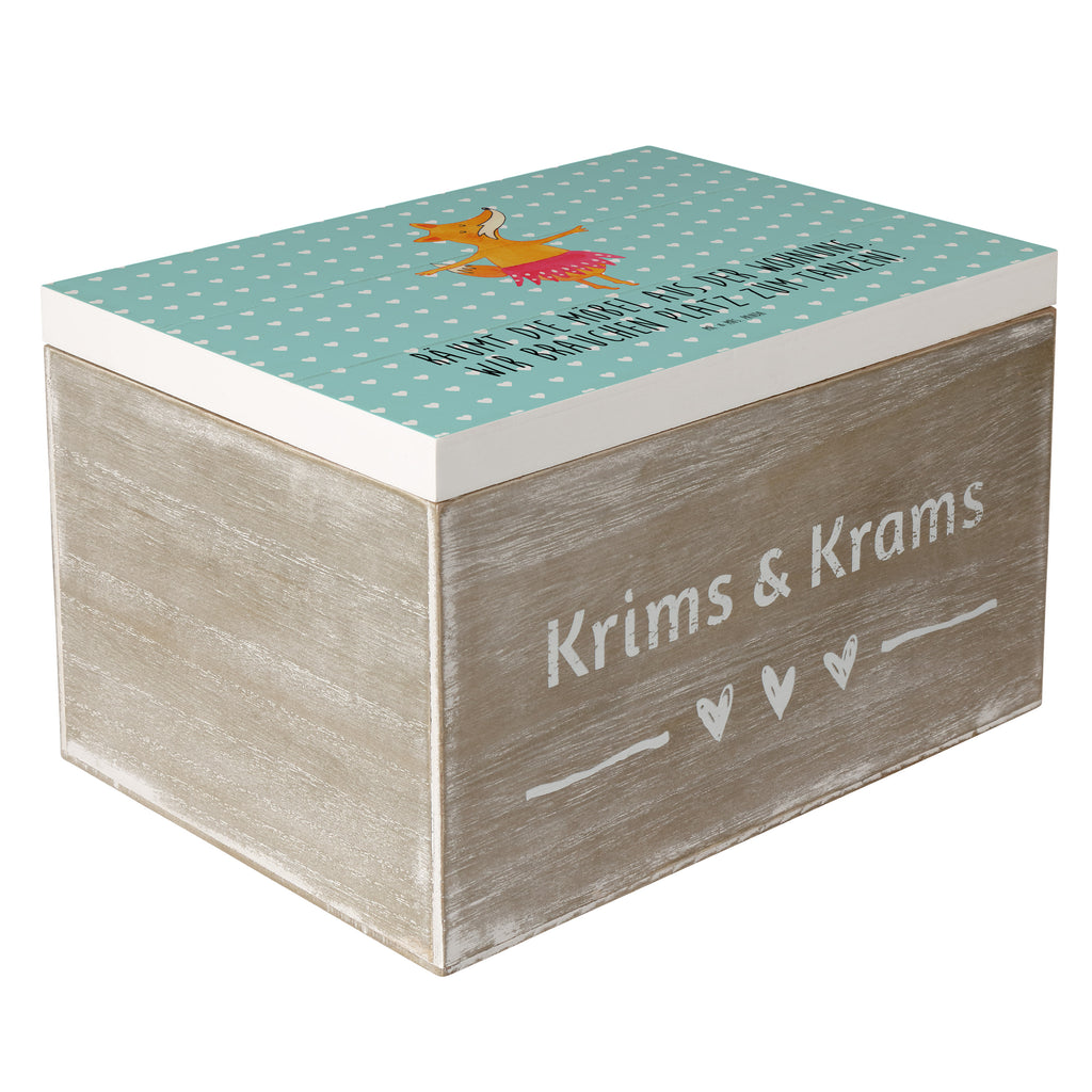 Holzkiste Fuchs Ballerina Holzkiste, Kiste, Schatzkiste, Truhe, Schatulle, XXL, Erinnerungsbox, Erinnerungskiste, Dekokiste, Aufbewahrungsbox, Fuchs, Fuchs Spruch, Füchse, Füchsin, Ballerina, Ballett, Tänzerin, Tanzen, Party, Einladung, Geburtstag