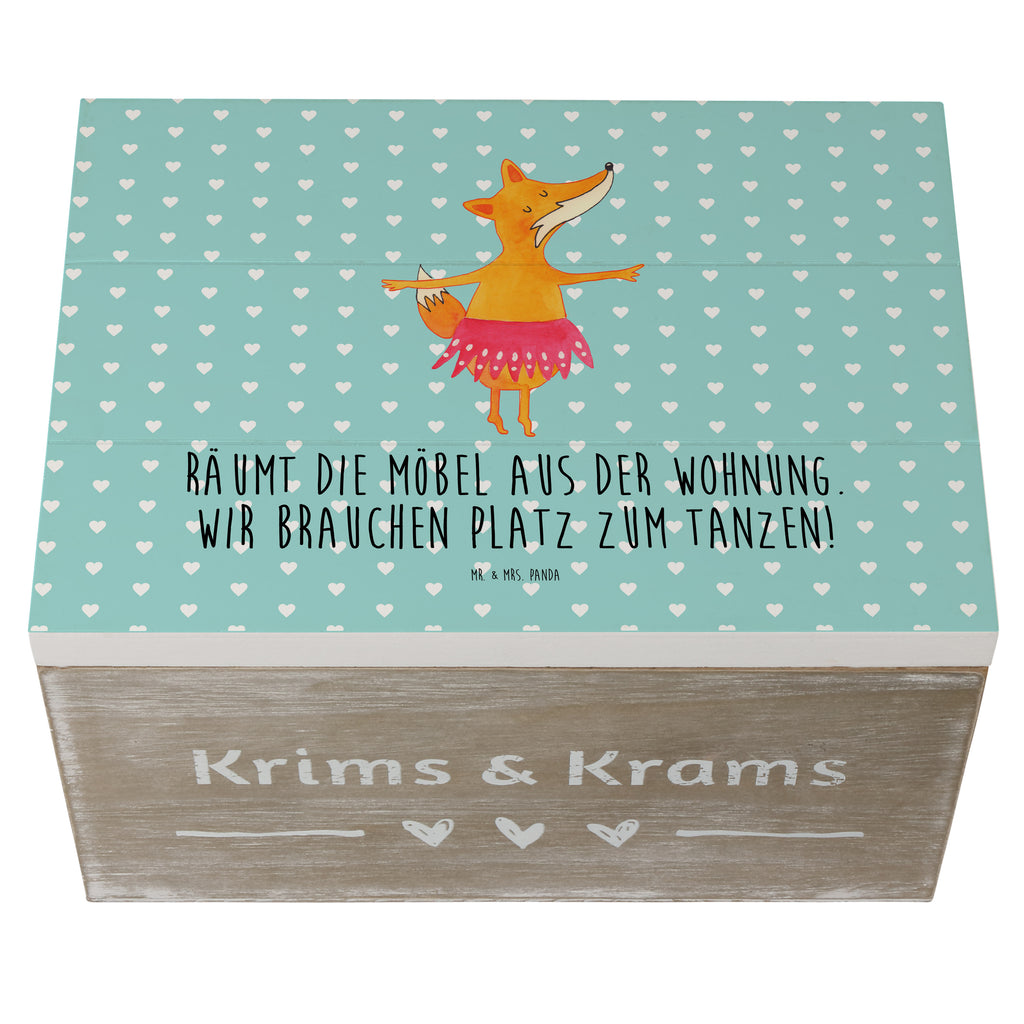 Holzkiste Fuchs Ballerina Holzkiste, Kiste, Schatzkiste, Truhe, Schatulle, XXL, Erinnerungsbox, Erinnerungskiste, Dekokiste, Aufbewahrungsbox, Fuchs, Fuchs Spruch, Füchse, Füchsin, Ballerina, Ballett, Tänzerin, Tanzen, Party, Einladung, Geburtstag