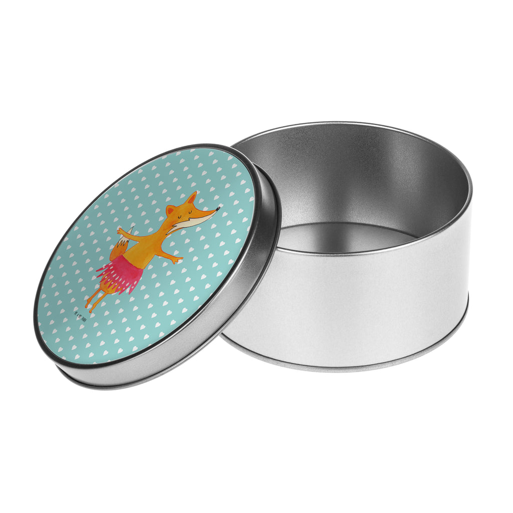 Blechdose rund Fuchs Ballerina Metalldose, Keksdose, Dose, Vorratsdose, Geschenkbox, Fuchs, Fuchs Spruch, Füchse, Füchsin, Ballerina, Ballett, Tänzerin, Tanzen, Party, Einladung, Geburtstag