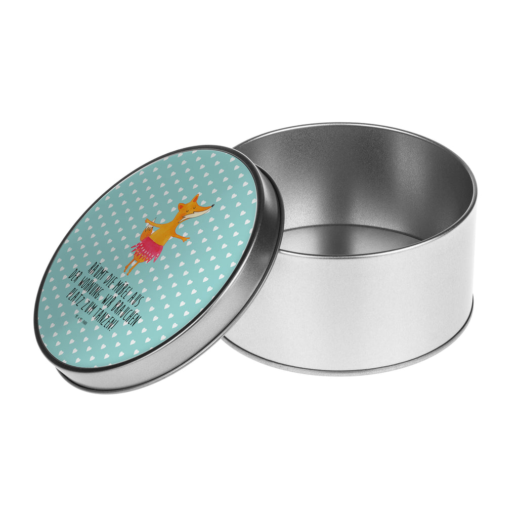 Blechdose rund Fuchs Ballerina Metalldose, Keksdose, Dose, Vorratsdose, Geschenkbox, Fuchs, Fuchs Spruch, Füchse, Füchsin, Ballerina, Ballett, Tänzerin, Tanzen, Party, Einladung, Geburtstag