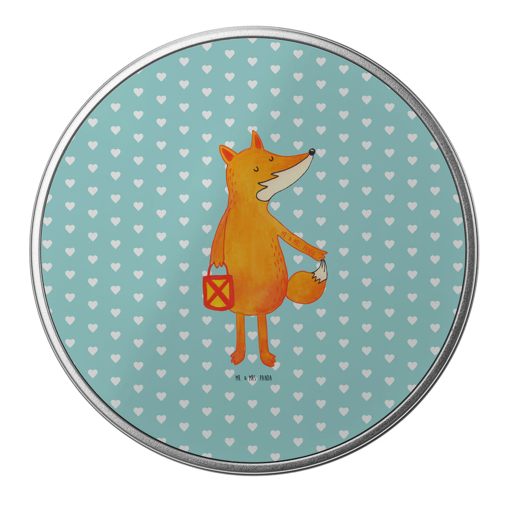 Blechdose rund Fuchs Laterne Metalldose, Keksdose, Dose, Vorratsdose, Geschenkbox, Fuchs, Füchse, Spruch trösten, Liebeskummer Spruch, Laterne, Sankt Martin, Laternenumzug, Aufmuntern, Cäsar Otto Hugo Flaischlen