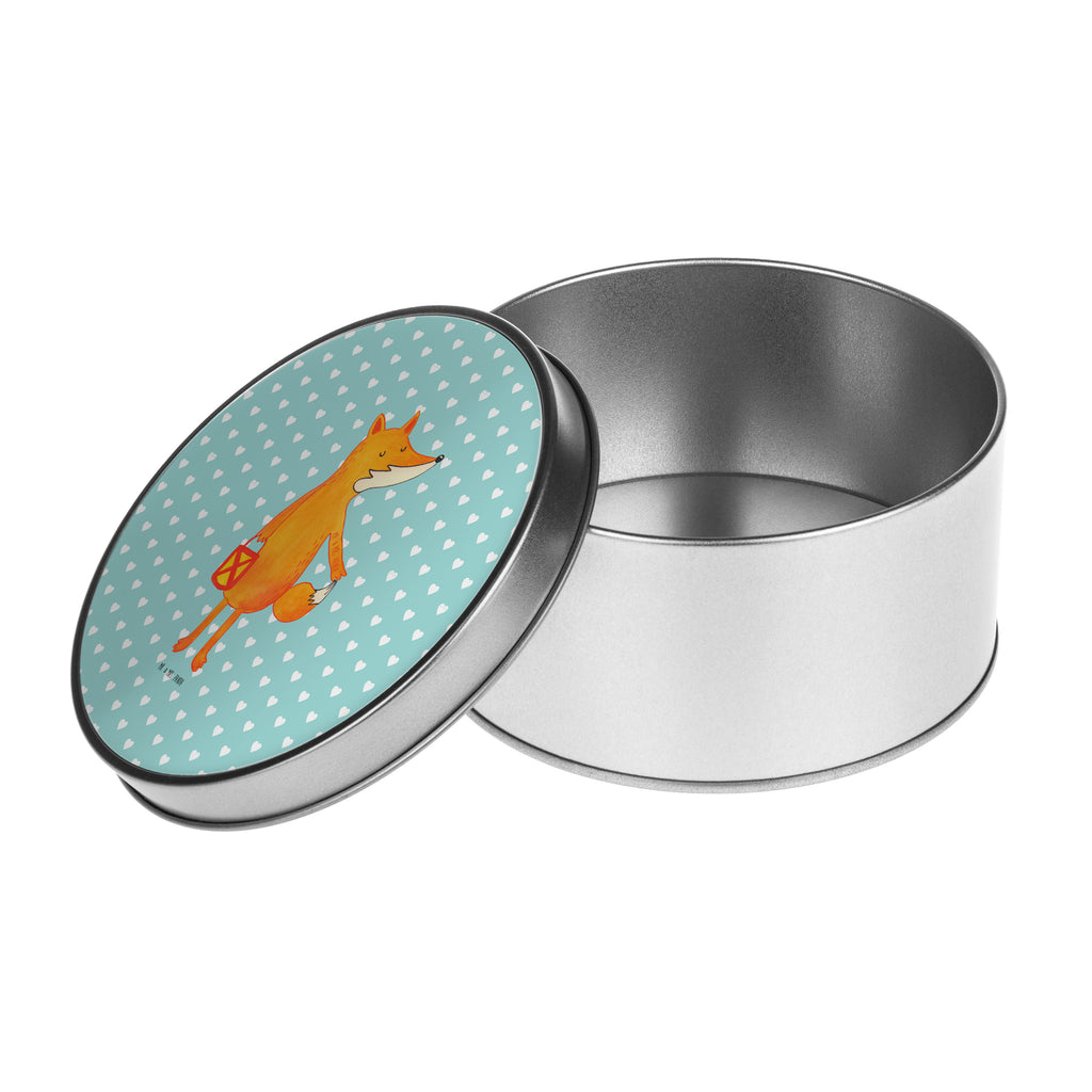 Blechdose rund Fuchs Laterne Metalldose, Keksdose, Dose, Vorratsdose, Geschenkbox, Fuchs, Füchse, Spruch trösten, Liebeskummer Spruch, Laterne, Sankt Martin, Laternenumzug, Aufmuntern, Cäsar Otto Hugo Flaischlen
