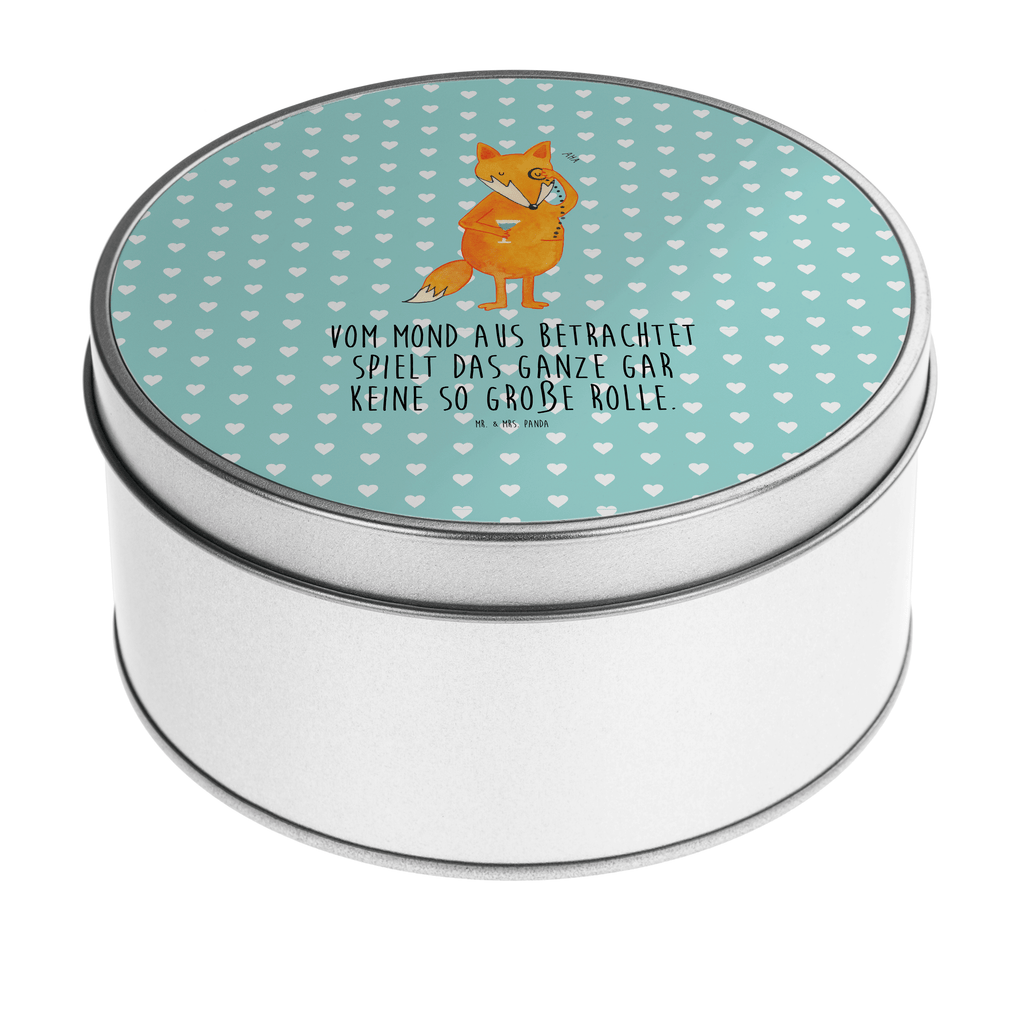 Blechdose rund Fuchs Lord Metalldose, Keksdose, Dose, Vorratsdose, Geschenkbox, Fuchs, Füchse, tröstende Worte, Spruch lustig, Liebeskummer Geschenk, Motivation Spruch, Problemlösung