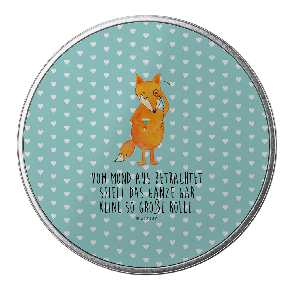 Blechdose rund Fuchs Lord Metalldose, Keksdose, Dose, Vorratsdose, Geschenkbox, Fuchs, Füchse, tröstende Worte, Spruch lustig, Liebeskummer Geschenk, Motivation Spruch, Problemlösung