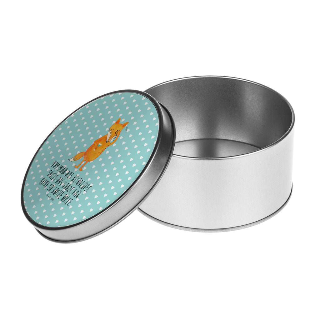 Blechdose rund Fuchs Lord Metalldose, Keksdose, Dose, Vorratsdose, Geschenkbox, Fuchs, Füchse, tröstende Worte, Spruch lustig, Liebeskummer Geschenk, Motivation Spruch, Problemlösung