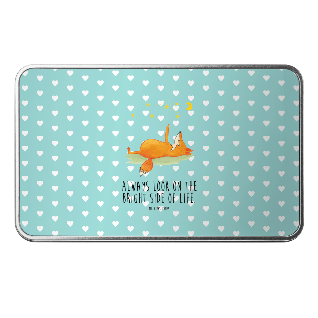 Metalldose rechteckig Fuchs Sterne Blechdose, Metalldose, Blechbox, Container, Keksdose, Vorratsdose, Vorratsbox, Döschen, Versperbox, Vesperdose, Aufbewahrungsdose, Aufbewahrungsbox, Aluminiumdose, Dose, Fuchs, Füchse, tröstende Worte, Spruch positiv, Spruch schön, Romantik, Always Look on the Bright Side of Life