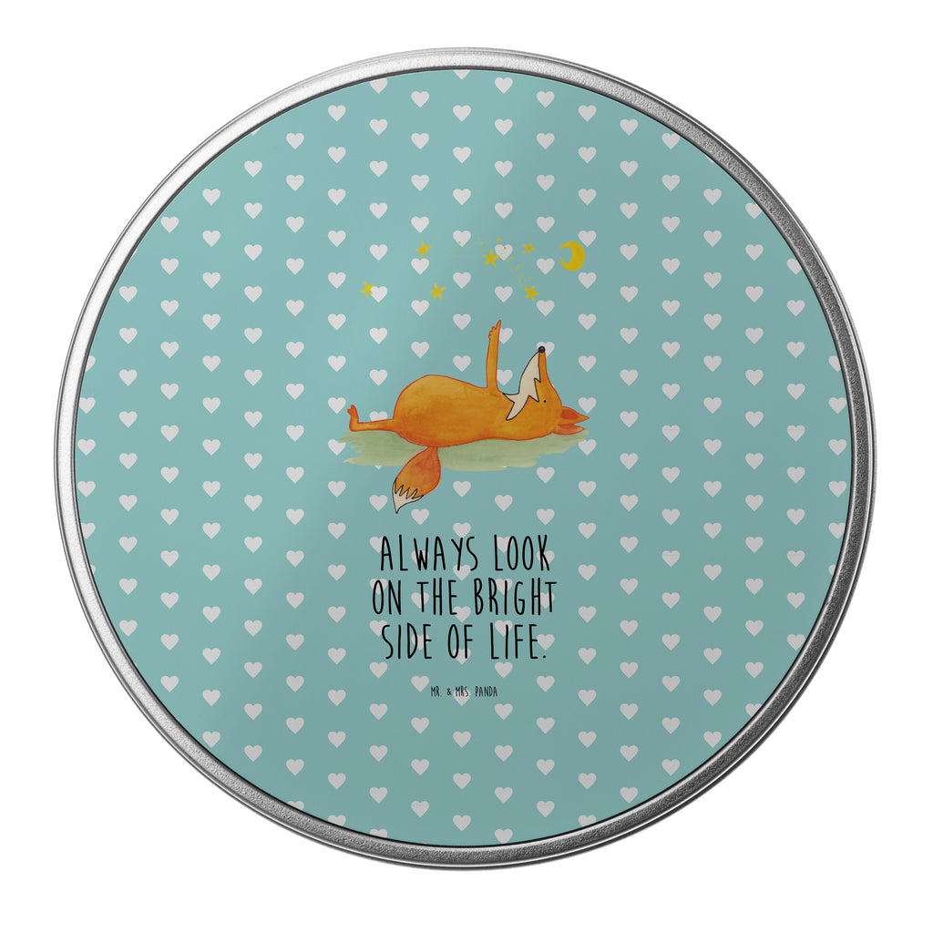 Blechdose rund Fuchs Sterne Metalldose, Keksdose, Dose, Vorratsdose, Geschenkbox, Fuchs, Füchse, tröstende Worte, Spruch positiv, Spruch schön, Romantik, Always Look on the Bright Side of Life