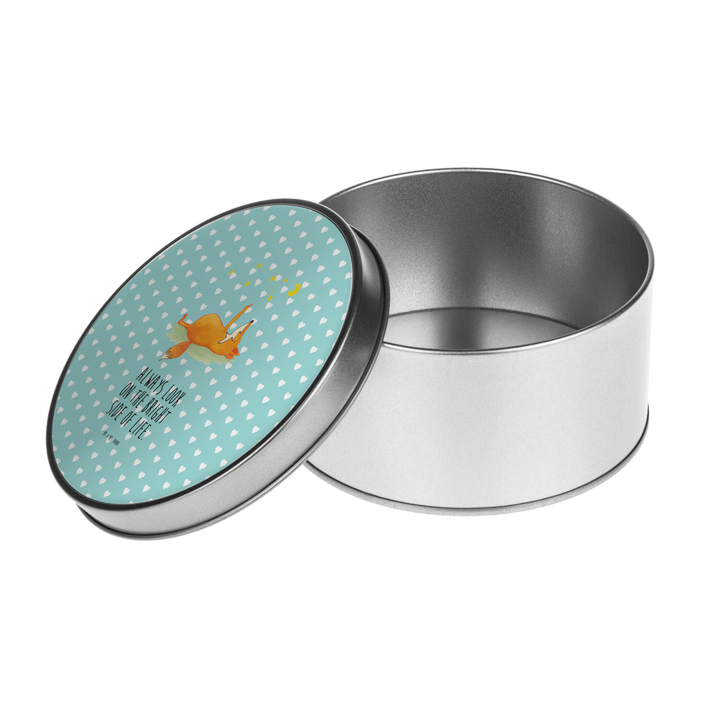 Blechdose rund Fuchs Sterne Metalldose, Keksdose, Dose, Vorratsdose, Geschenkbox, Fuchs, Füchse, tröstende Worte, Spruch positiv, Spruch schön, Romantik, Always Look on the Bright Side of Life