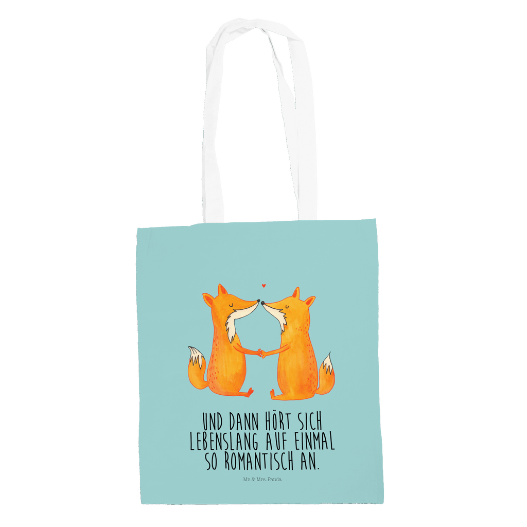 Tragetasche Füchse Liebe Beuteltasche, Beutel, Einkaufstasche, Jutebeutel, Stoffbeutel, Fuchs, Füchse, Fox, Liebe, Liebespaar, Paar, Partner, Freundin, Freund, Ehe, Verlobte, Ehemann, Ehefrau, Liebesbeweis