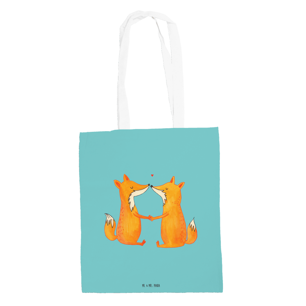 Tragetasche Füchse Liebe Beuteltasche, Beutel, Einkaufstasche, Jutebeutel, Stoffbeutel, Fuchs, Füchse, Fox, Liebe, Liebespaar, Paar, Partner, Freundin, Freund, Ehe, Verlobte, Ehemann, Ehefrau, Liebesbeweis