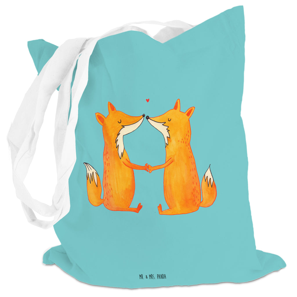 Tragetasche Füchse Liebe Beuteltasche, Beutel, Einkaufstasche, Jutebeutel, Stoffbeutel, Fuchs, Füchse, Fox, Liebe, Liebespaar, Paar, Partner, Freundin, Freund, Ehe, Verlobte, Ehemann, Ehefrau, Liebesbeweis