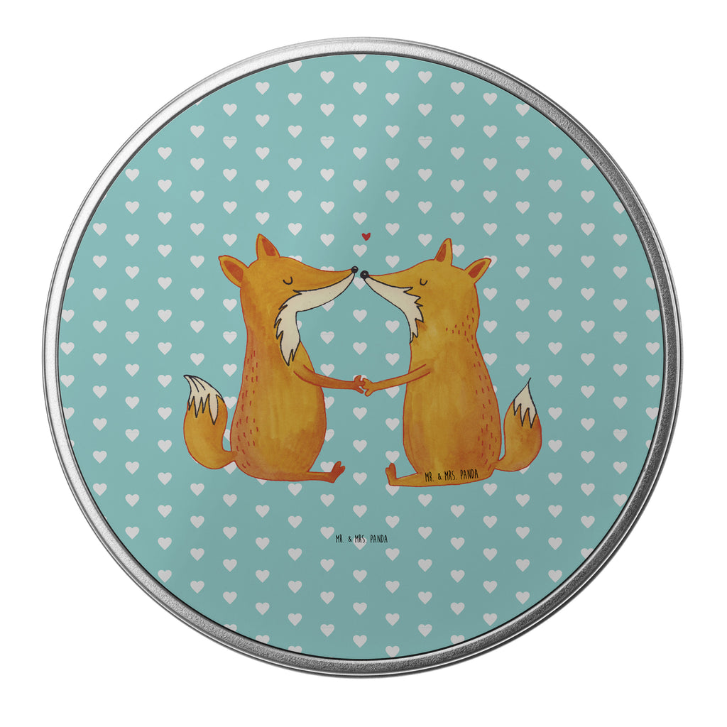 Blechdose rund Füchse Liebe Metalldose, Keksdose, Dose, Vorratsdose, Geschenkbox, Fuchs, Füchse, Fox, Liebe, Liebespaar, Paar, Partner, Freundin, Freund, Ehe, Verlobte, Ehemann, Ehefrau, Liebesbeweis