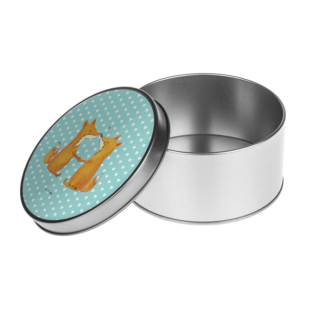 Blechdose rund Füchse Liebe Metalldose, Keksdose, Dose, Vorratsdose, Geschenkbox, Fuchs, Füchse, Fox, Liebe, Liebespaar, Paar, Partner, Freundin, Freund, Ehe, Verlobte, Ehemann, Ehefrau, Liebesbeweis