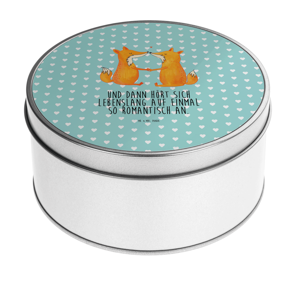 Blechdose rund Füchse Liebe Metalldose, Keksdose, Dose, Vorratsdose, Geschenkbox, Fuchs, Füchse, Fox, Liebe, Liebespaar, Paar, Partner, Freundin, Freund, Ehe, Verlobte, Ehemann, Ehefrau, Liebesbeweis