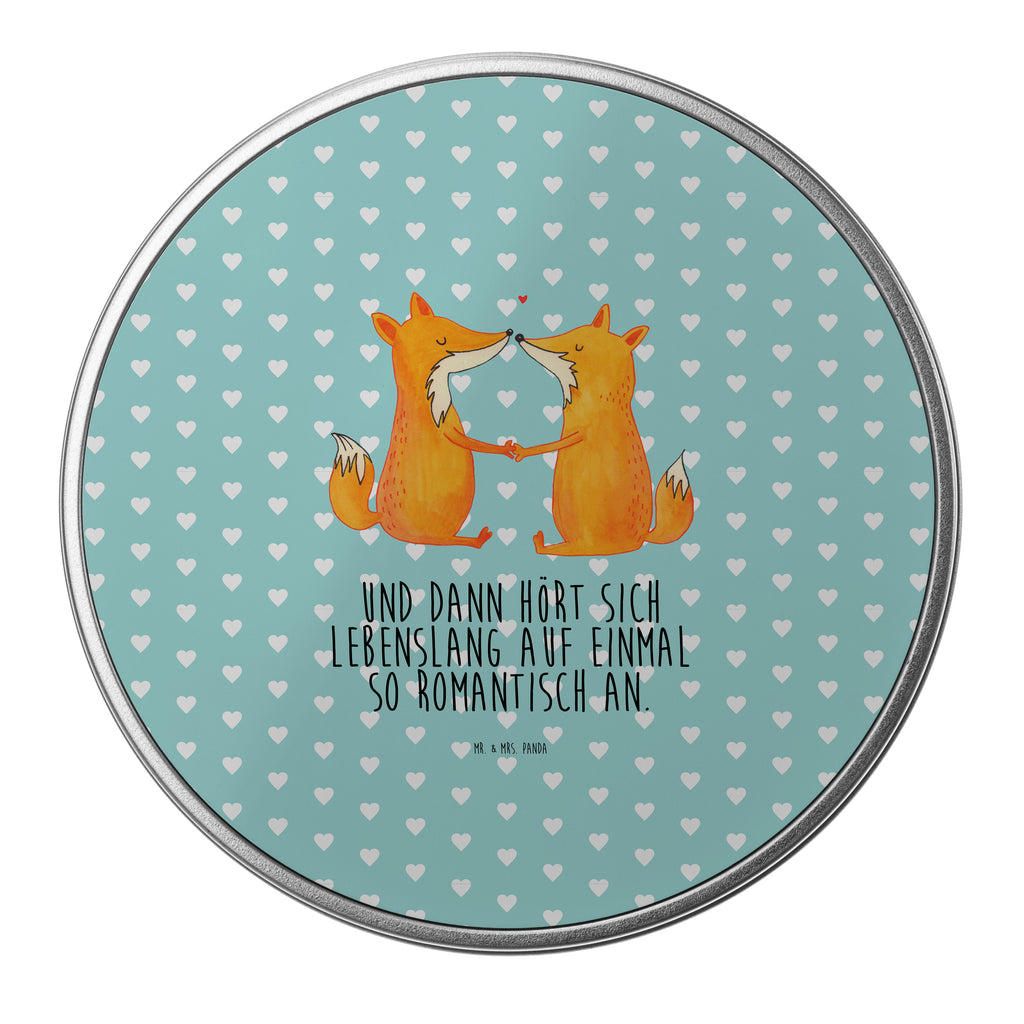 Blechdose rund Füchse Liebe Metalldose, Keksdose, Dose, Vorratsdose, Geschenkbox, Fuchs, Füchse, Fox, Liebe, Liebespaar, Paar, Partner, Freundin, Freund, Ehe, Verlobte, Ehemann, Ehefrau, Liebesbeweis