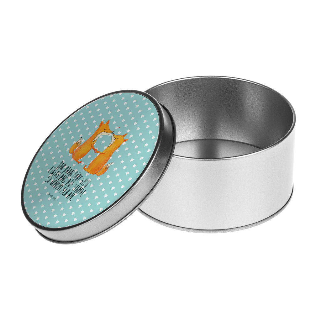 Blechdose rund Füchse Liebe Metalldose, Keksdose, Dose, Vorratsdose, Geschenkbox, Fuchs, Füchse, Fox, Liebe, Liebespaar, Paar, Partner, Freundin, Freund, Ehe, Verlobte, Ehemann, Ehefrau, Liebesbeweis