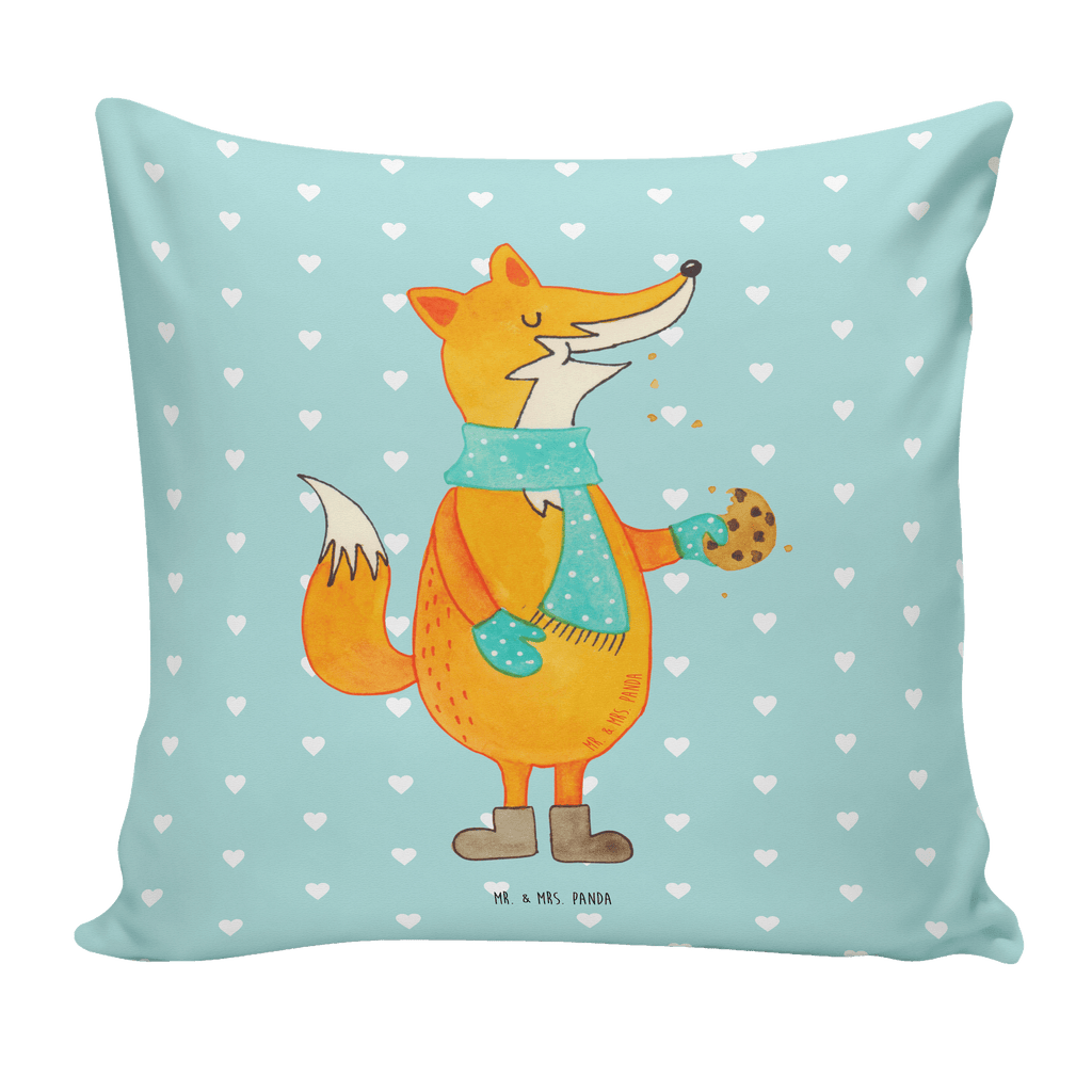 40x40 Kissen Fuchs Keks Kissenhülle, Kopfkissen, Sofakissen, Dekokissen, Motivkissen, Fuchs, Füchse, Backen Spruch, Kekse, Winter, Weihnachtszeit, Plätzchen, Liebe, Küche Deko