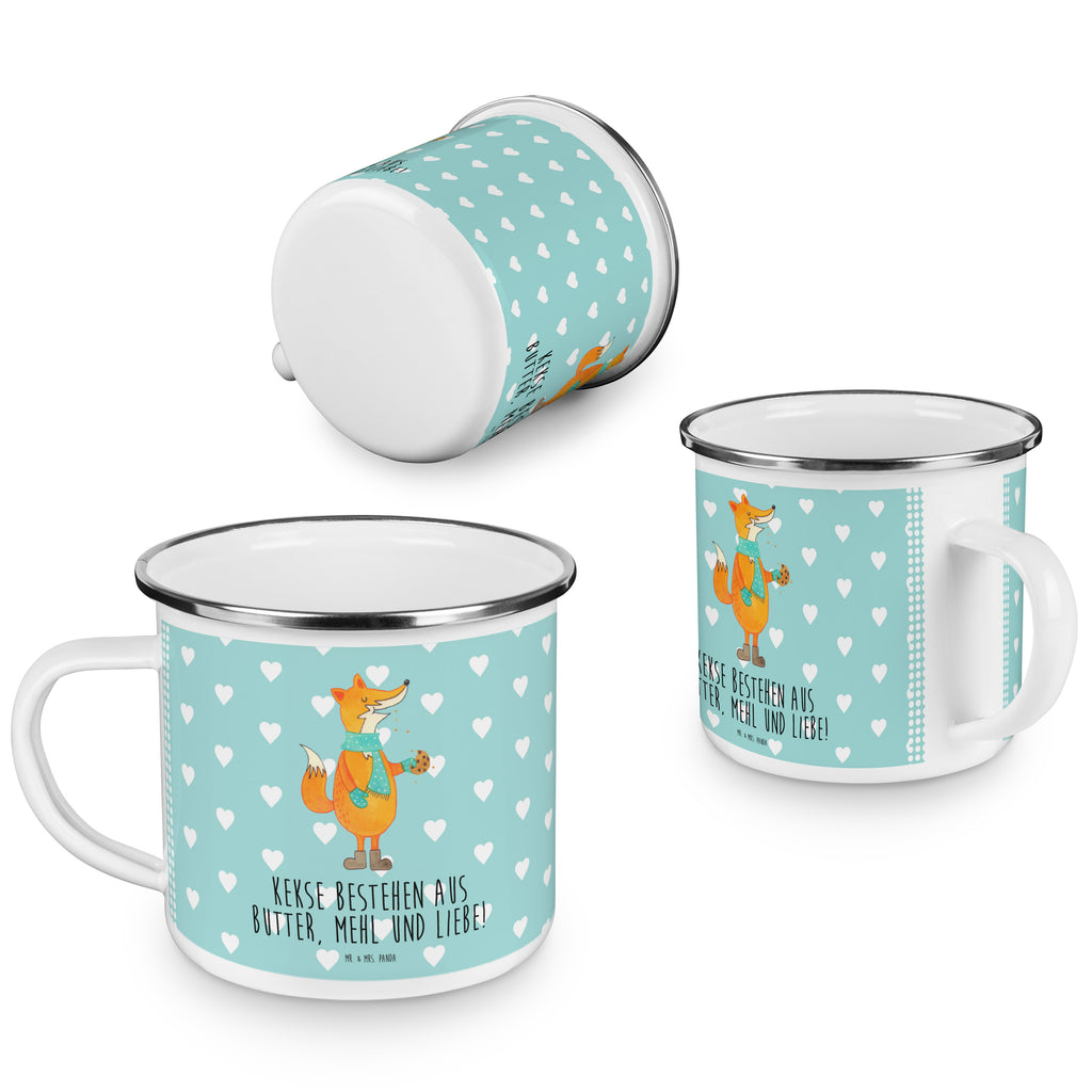 Camping Emaille Tasse Fuchs Keks Campingtasse, Trinkbecher, Metalltasse, Outdoor Tasse, Emaille Trinkbecher, Blechtasse Outdoor, Emaille Campingbecher, Edelstahl Trinkbecher, Metalltasse für Camping, Kaffee Blechtasse, Camping Tasse Metall, Fuchs, Füchse, Backen Spruch, Kekse, Winter, Weihnachtszeit, Plätzchen, Liebe, Küche Deko