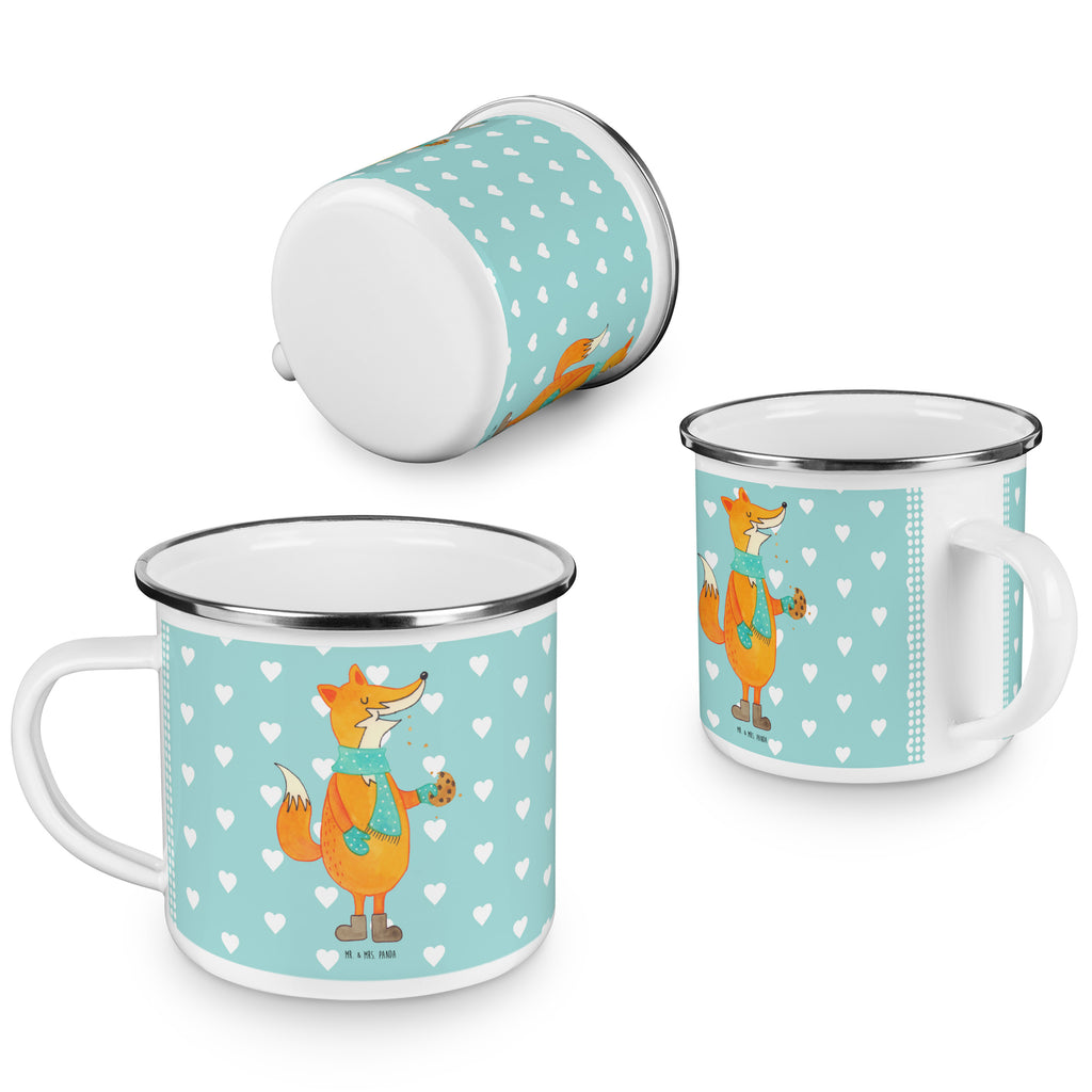 Camping Emaille Tasse Fuchs Keks Campingtasse, Trinkbecher, Metalltasse, Outdoor Tasse, Emaille Trinkbecher, Blechtasse Outdoor, Emaille Campingbecher, Edelstahl Trinkbecher, Metalltasse für Camping, Kaffee Blechtasse, Camping Tasse Metall, Fuchs, Füchse, Backen Spruch, Kekse, Winter, Weihnachtszeit, Plätzchen, Liebe, Küche Deko