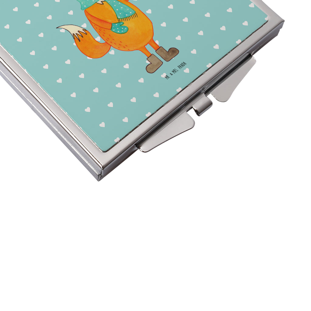 Handtaschenspiegel quadratisch Fuchs Keks Spiegel, Handtasche, Quadrat, silber, schminken, Schminkspiegel, Fuchs, Füchse, Backen Spruch, Kekse, Winter, Weihnachtszeit, Plätzchen, Liebe, Küche Deko
